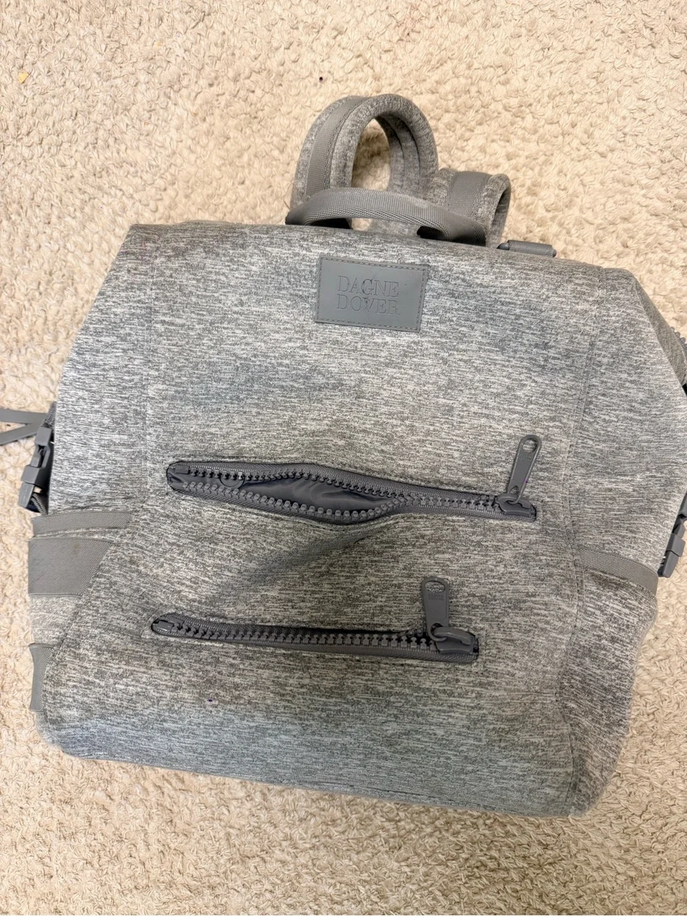 Dagne Dover Heather Gray Men's Backpack with Front Zip Pockets